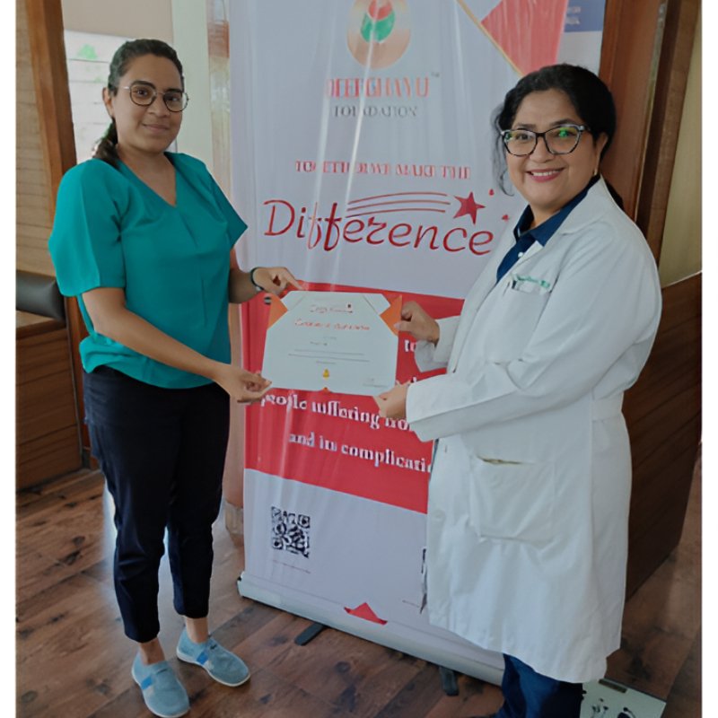 Dr.Garima appreciating her staff